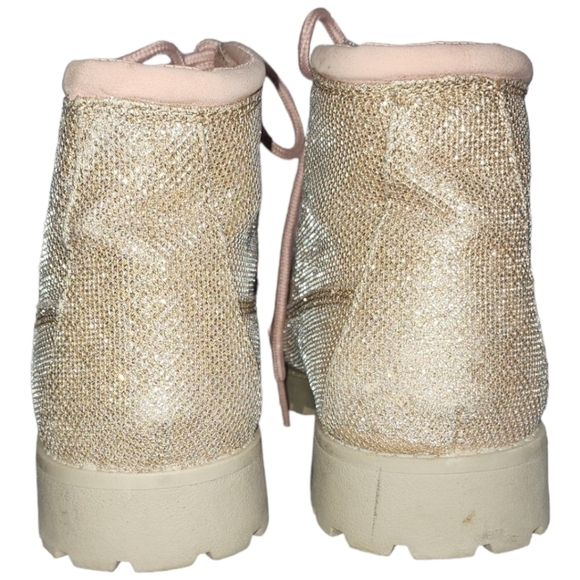 Cliffs by White Mountain Pink Metallic Combat Style Boots Women's Size 11 Lace - Picture 6 of 8